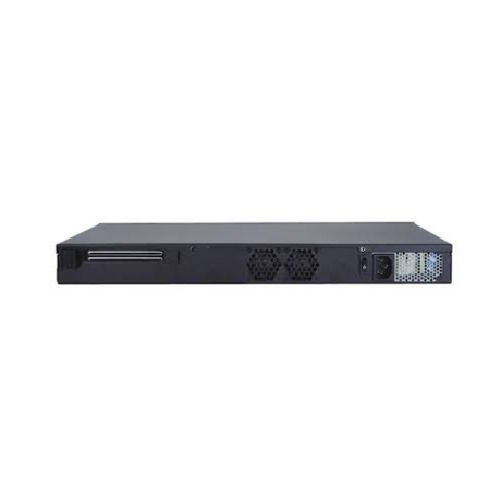 The Lanner FW-7573ASF801 1U Network Security Appliance by Lanner is shown from the rear, displaying ventilation slots, a power socket, and multiple ports, set against a plain white background.