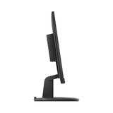 Side view of a Lenovo D24-20 23.8" VA monitor (1920x1080, 4ms, 16:9) with HDMI and VGA, thin flat screen on stand, isolated on white.