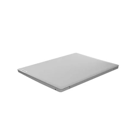 A closed, silver Lenovo IdeaPad Slim 1-14AST-05 A4-9120E laptop is displayed on a white background at a slight angle, emphasizing its slim profile and minimalist design.