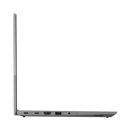 A slim, silver Lenovo ThinkBook 14 G4 i5 laptop is shown from the left side on a white background, highlighting its USB, HDMI, audio jack ports, and ventilation grilles. The 14" screen and keyboard are not visible.