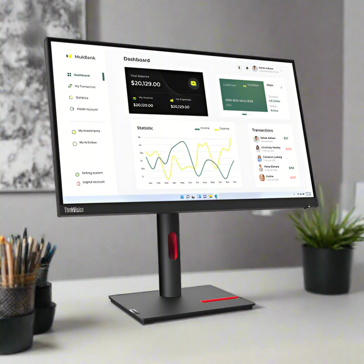 Lenovo ThinkVision T23i-30 IPS 23" 1920x1080 4ms 16:9 VGA HDMI DP | Wty
