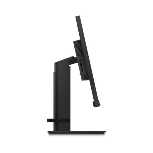 A refurbished Lenovo ThinkVision T24i-20 IPS 23.8 monitor (1920x1200, VGA, DP, HDMI, USB, no stand) is shown side-on against a white background, highlighting its slim black profile with visible rear ports.