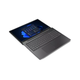 A refurbished Lenovo V130-15IKB laptop with a 15.6" HD display and visible keyboard is shown open and angled, displaying the Windows 11 start menu on a dark background. Features i5 7200U, 4GB RAM, 250GB SSD, and W10P.