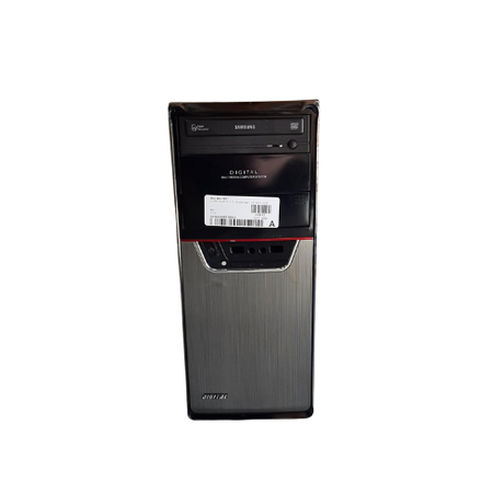 A front view of a refurbished MSI MS-7817 SFF desktop tower with Intel Core i3-4170, DVD drive, power button, and barcode sticker on the front panel, shown on a white background.