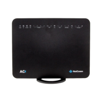 The NetComm NL1901ACV Hybrid 4G LTE Gateway AC1600 WiFi VDSL2 is a black, rectangular wireless router with front indicator lights and the NetComm logo in the bottom right corner.