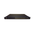 The Open Mesh OM S24V2 is a black, rack-mountable 24-port gigabit PoE+ cloud-managed switch (370W), shown isolated on a white background.