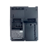 A black Polycom Poly CCX 500 5" Touchscreen IP Phone is shown from the back with vents, ports, labels, and electrical connections—perfect for Microsoft Teams on Android.