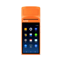 The SUNMI V1s-g Android handheld POS terminal by Sunmi is a portable device with a touchscreen and built-in top thermal printer for seamless receipts.