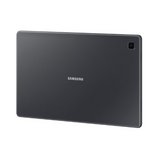 The Samsung Galaxy Tab A7 SM-T505 32GB Tablet in black features a single rear camera in the top left corner, a centered Samsung logo on the back panel, and offers LTE connectivity for seamless browsing.