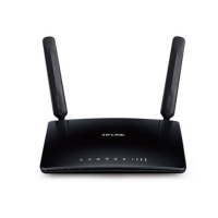 A certified refurbished TPLink TL-MR6400 4G LTE Wireless Router 300Mbps N300 with two upright antennas and front indicator lights, displayed against a white background.