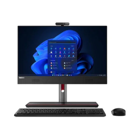 A certified refurbished Lenovo M90A G3 AIO with Intel i5-12500 3GHz, 16GB RAM, 1TB SSD, WiFi, and a 23.8 display runs Windows 11 Pro and comes with a keyboard and mouse, all shown on a white background.