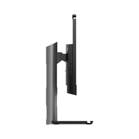 A side view of the certified refurbished Lenovo M90A G3 AIO i5 12500 3GHz 16GB 1TB SSD WIFI 23.8 W11P desktop, highlighting its slim, minimalist design on a stand against a white background.