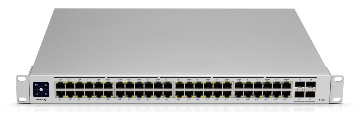Ubiquiti UniFi USW-Pro-48-POE 48-Port PoE+ Managed Switch top angle view