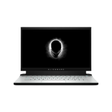 A silver Alienware M15 R2 gaming laptop with a black screen showing a glowing alien head logo, viewed from the front against a white background. Specs: i7 9750H, 16GB RAM, 1TB SSD, RTX 2070, 15.6" display.