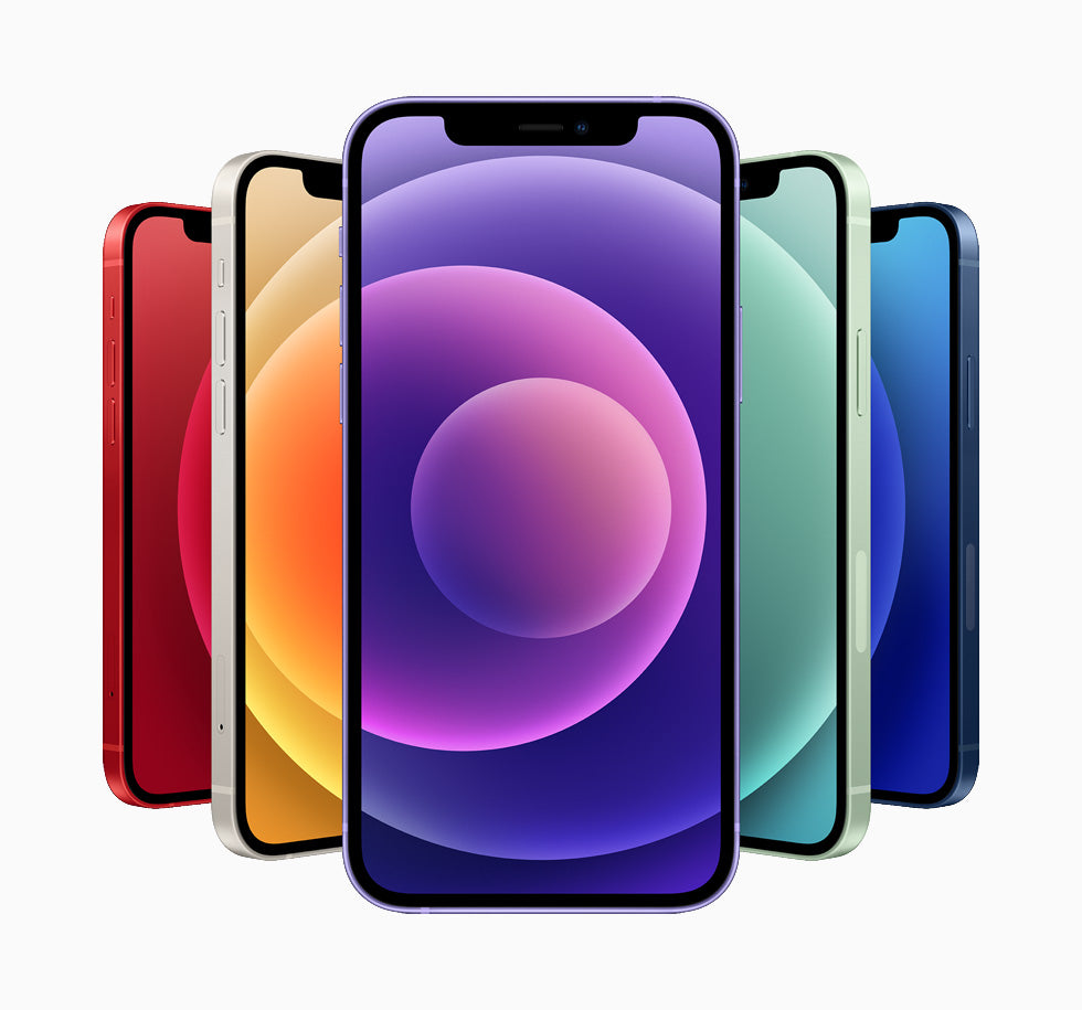 Apple iPhone 12 Purple 128GB — front hero view, 5G unlocked smartphone