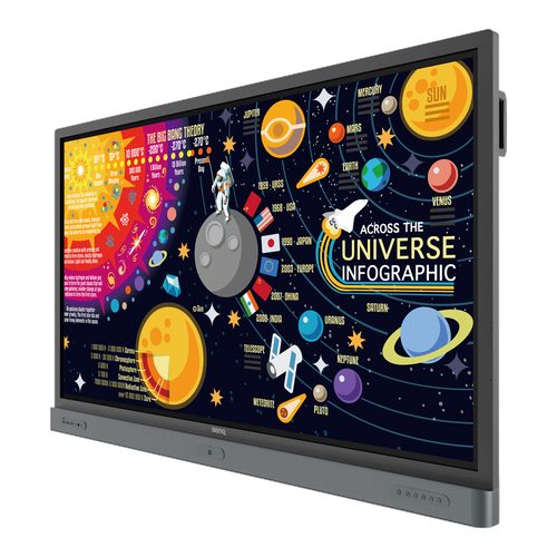 BenQ RP6501K 65in 4K Interactive Flat Panel Refurbished Display - Angled View