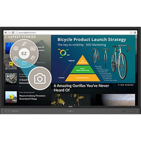 BenQ RP6501K 65in 4K Interactive Flat Panel Refurbished Display - Front View