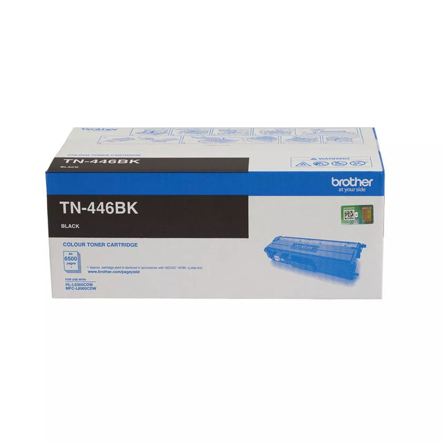 Brother TN-446BK Black Super High Yield Genuine Toner Cartridge 6,500 Pages - Sealed Carton