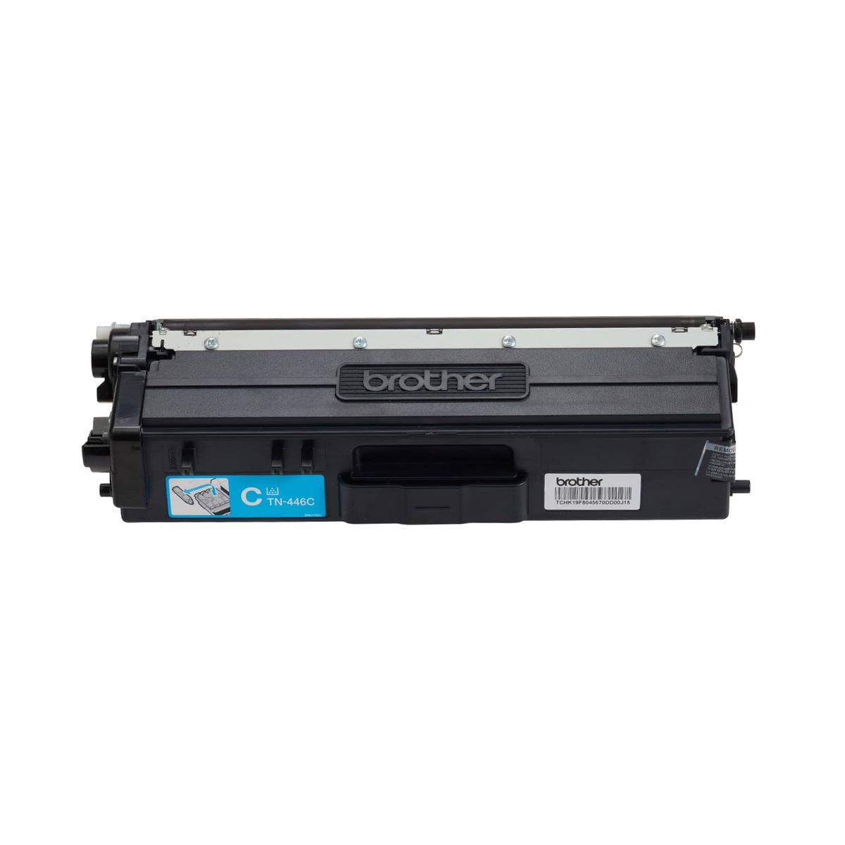 Brother TN-446C Cyan Super High Yield Genuine Toner Cartridge 6,500 Pages - Cartridge Front View