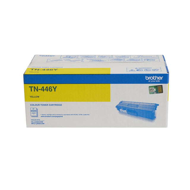 Brother TN-446Y Yellow Super High Yield Genuine Toner Cartridge 6,500 Pages - Sealed Carton