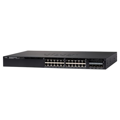 Cisco Catalyst 3650 WS-C3650-24PWS-S 24-Port PoE+ Switch — front view