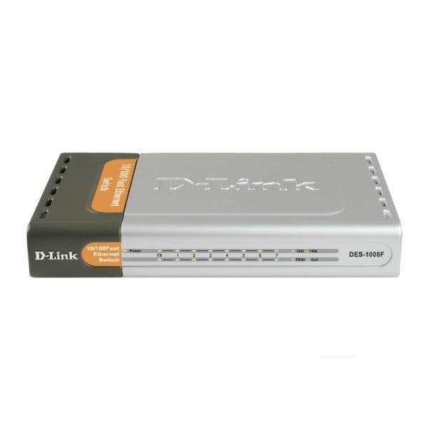 D-Link DES-1008F 8-port Fast Ethernet + 100Base FX Fibre Port Switch | 3mth Wty