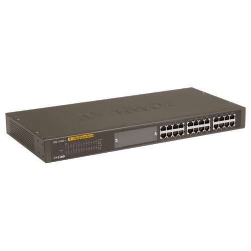 D-Link DES-1024R+ 24-Port Refurbished Network Switch - Side Ports View
