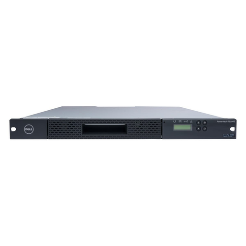 Dell PowerVault TL1000 LTO Tape Library 1U Rack Autoloader Refurbished - Front View