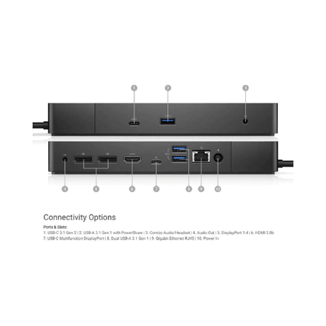 Refurbished - Dell WD19DC Performance Dual USB-C Docking Station | Includes Adapter - Reboot IT