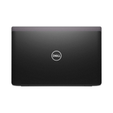 A closed black Dell Latitude 7430 i5 1235U business ultrabook with the Dell logo centered on the lid, viewed from above against a white background.