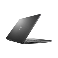 A black Dell Latitude 7430 with a 12th Gen Intel Core i5-1235U, 16GB RAM, 256GB SSD, LTE, and Windows 11 Pro is seen partially open from the left rear, showing the Dell logo on the lid and ventilation slots.