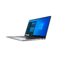 A slim, silver Dell Latitude 9520 2-in-1 i7 1185G7 16GB 512GB LTE with a 15" touch display is open on a white background, showing Windows and viewed from the right side at an angle.