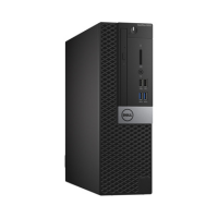 The Dell OptiPlex 5055 SFF features a Ryzen 5 Pro 2400G processor, 8GB RAM, 256GB storage, Windows 11 Pro, and a sleek black design with front USB ports, power button, headphone jack, and silver Dell logo.