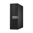A black Dell OptiPlex 5055 SFF desktop with front mesh panel, USB ports, CD/DVD drive, and Dell logo on a silver strip. Powered by Ryzen 5 Pro 2400G, 8GB RAM, 256GB SSD. Vertically oriented against a white background.