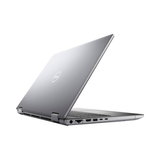 A Certified Refurbished Dell Precision 7670 i7 12850HX 2.3GHz 32GB 512GB RTX A2000 16" W11P is partially open, showing its back and left ports, with the Dell logo visible on the lid against a plain white background.