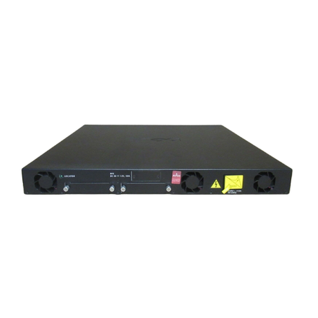 A black Dell PowerConnect 7024 24-Port Gigabit Managed Switch (Wty), rectangular with status indicators, cooling fans, a yellow warning label, and two visible ports, shown from the front on a white background.