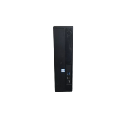 A refurbished GIGABYTE H110M SFF desktop with an Intel Core i5-7400 3GHz, 8GB RAM, 250GB SSD, and 500GB drive stands upright on a white background, highlighting its USB ports and power button.