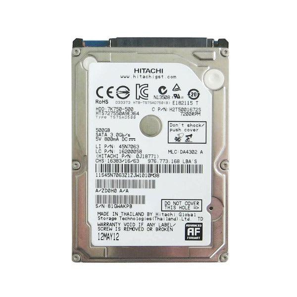 Hitachi Travelstar HTS727550A9E364 500GB 7.2K SATA 3GB/s 2.5" Hard Drive | 3mth Wty