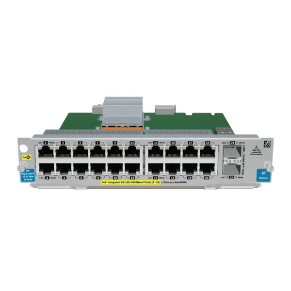 HP J9536A 20-port Gig-T PoE+/2-port 10GbE SFP+ v2 zl Module | 3mth Wty