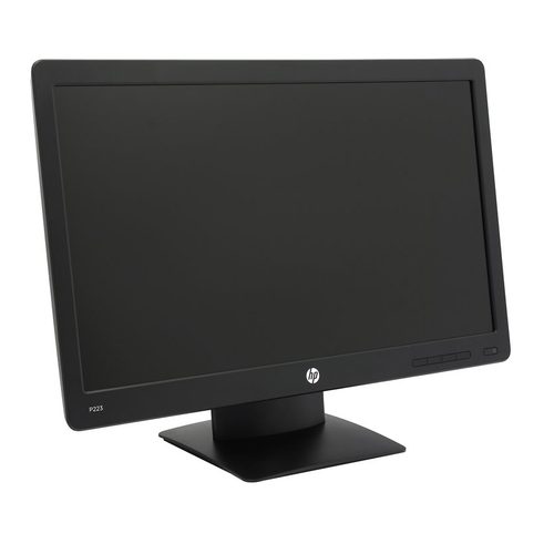 HP P223 22in FHD Refurbished Monitor - Angled View