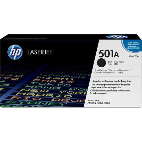 HP Q6470A 501A Black LaserJet Toner | Genuine and Brand New