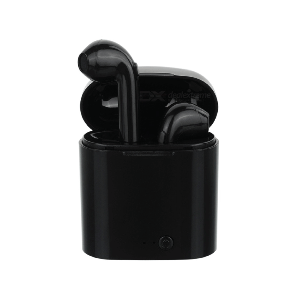 i7s TWS Wireless Bluetooth Twin Earbuds Earphones + Charger for iPhone or Samsung | Black