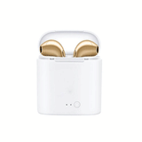 i7s TWS Wireless Bluetooth Twin Earbuds Earphones + Charger for iPhone or Samsung | Gold