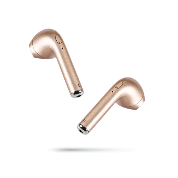 i7s TWS Wireless Bluetooth Twin Earbuds Earphones + Charger for iPhone or Samsung | Gold