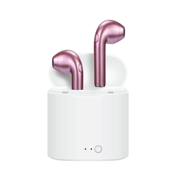 i7s TWS Wireless Bluetooth Twin Earbuds Earphones + Charger for iPhone or Samsung | Pink