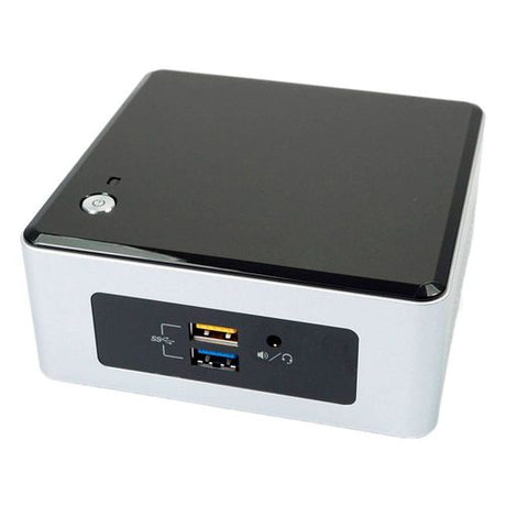Intel NUC5PGYH Mini PC Pentium N3700 4GB 120GB SSD No OS WiFi Computer Refurbished Desktop - Angled View
