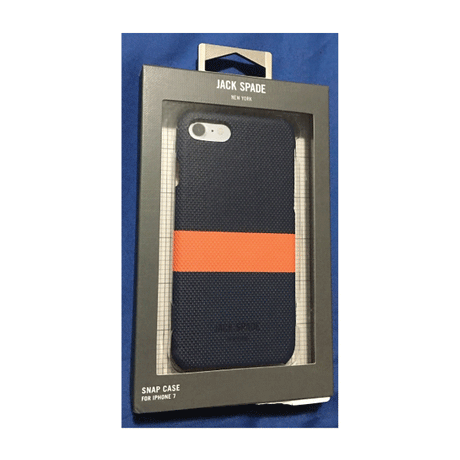 Jack Spade Snap Case iPhone 7 Blue/Orange Stripe - Brand new in box