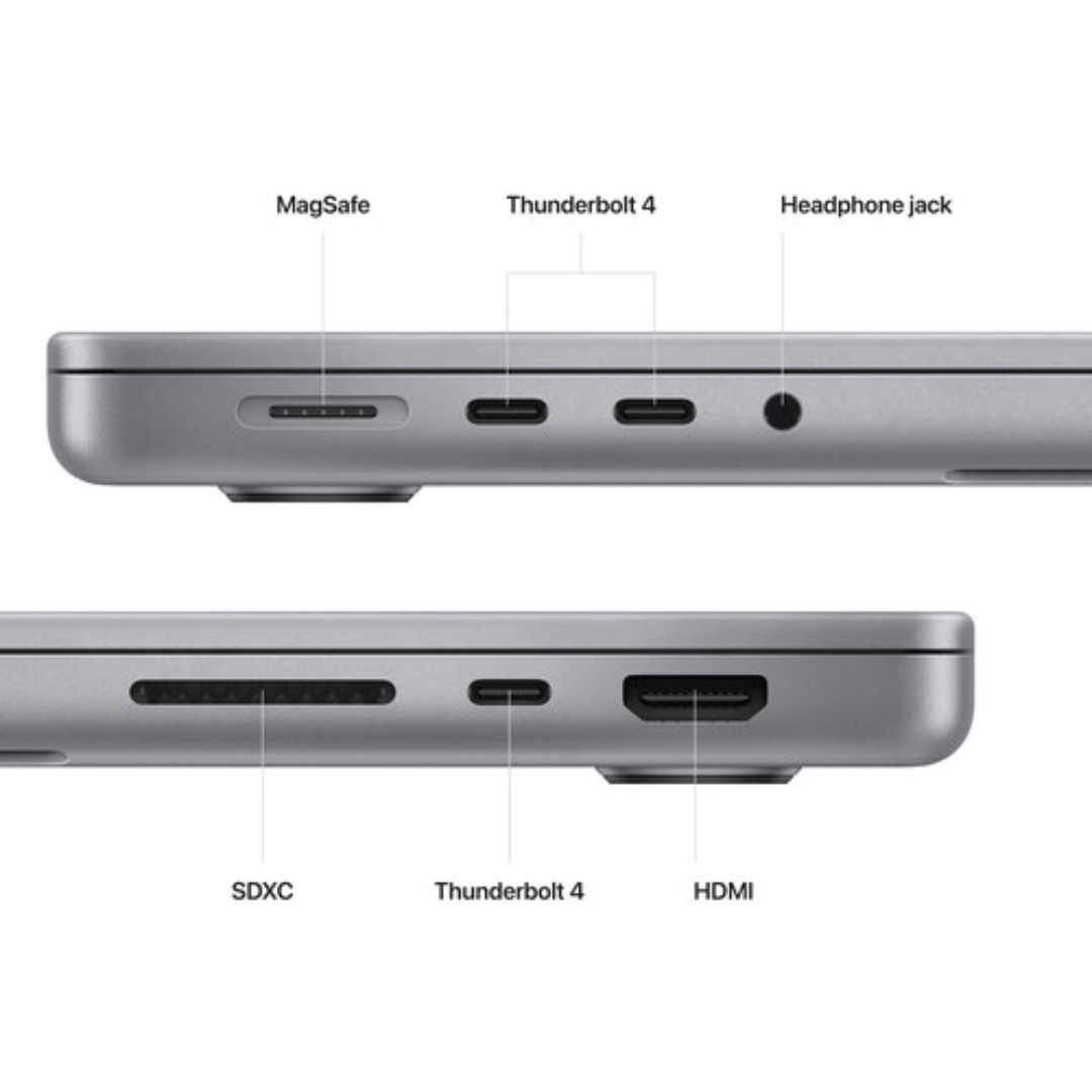 MacBook Pro 14 ports MagSafe 3 Thunderbolt 4 HDMI SDXC