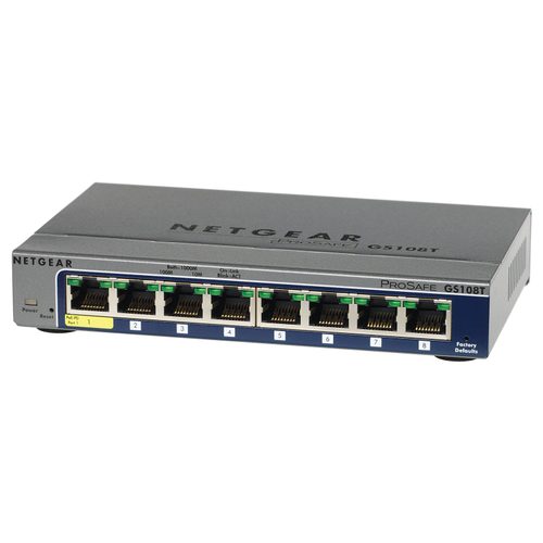 Netgear GS108T 8-Port Gigabit Smart Managed Switch Refurbished - Product View
