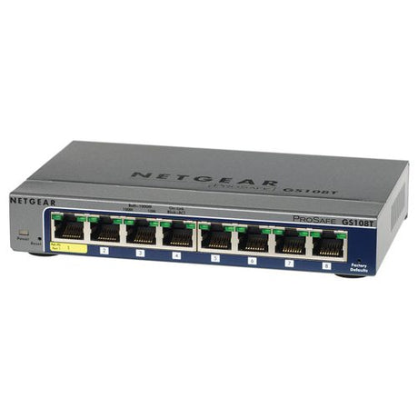 Netgear GS108T 8-Port Gigabit Smart Managed Switch Refurbished - Product View